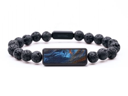 Lava Bead Wood+Resin Bracelet - Darla (Blue, 699174) Discount