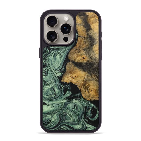 iPhone 15 Pro Max Wood+Resin Phone Case - Gunnar (Green, 699573) Online now