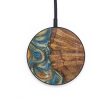 Circle Wood+Resin Wireless Charger - Wade (Teal & Gold, 697893) Online now