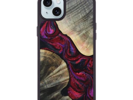 iPhone 15 Plus Wood+Resin Phone Case - Denzel (Red, 697181) Cheap