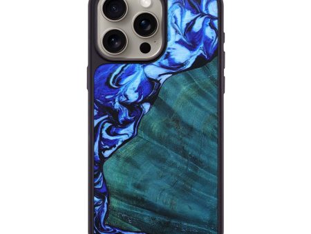 iPhone 15 Pro Max Wood+Resin Phone Case - Priscilla (Blue, 694170) Discount