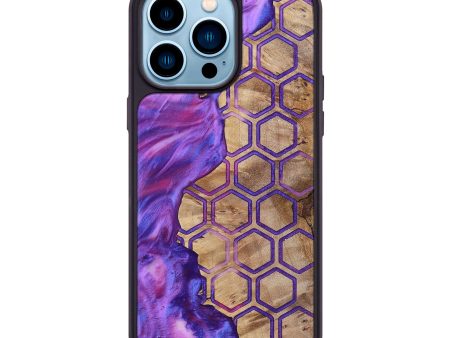 iPhone 14 Pro Max Wood+Resin Phone Case - Arielle (Pattern, 698684) on Sale