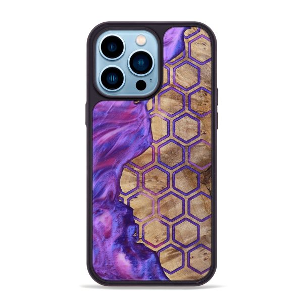 iPhone 14 Pro Max Wood+Resin Phone Case - Arielle (Pattern, 698684) on Sale