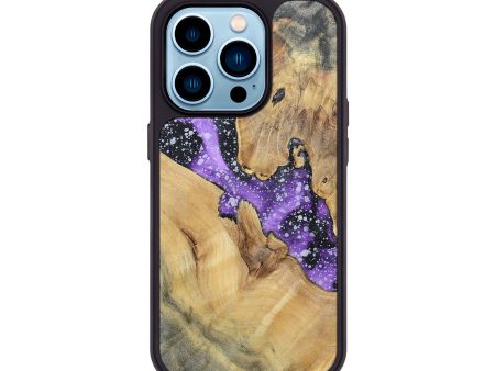 iPhone 14 Pro Wood+Resin Phone Case - Janice (Cosmos, 695549) For Sale