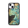 iPhone 13 Wood+Resin Phone Case - Kenzie (Teal & Gold, 697077) For Discount