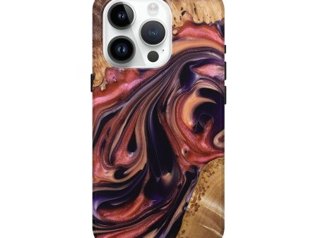 iPhone 15 Pro Wood+Resin Live Edge Phone Case - Bailey (Purple, 695795) For Sale