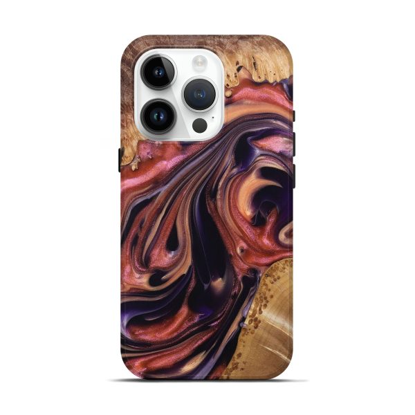 iPhone 15 Pro Wood+Resin Live Edge Phone Case - Bailey (Purple, 695795) For Sale