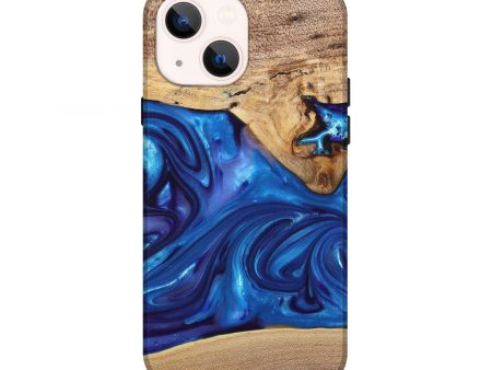 iPhone 13 Wood+Resin Live Edge Phone Case - Silas (Blue, 697420) Online now