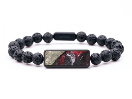 Lava Bead Wood+Resin Bracelet - Terri (Red, 699266) Online now