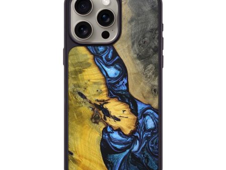 iPhone 15 Pro Max Wood+Resin Phone Case - Sade (Blue, 697279) Hot on Sale