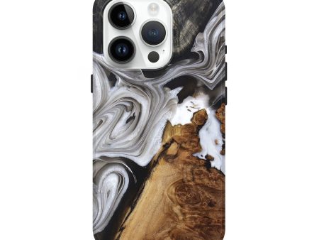 iPhone 15 Pro Wood+Resin Live Edge Phone Case - Mia (Black & White, 697933) Discount