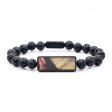 Lava Bead Wood+Resin Bracelet - Luella (Red, 694714) Online now