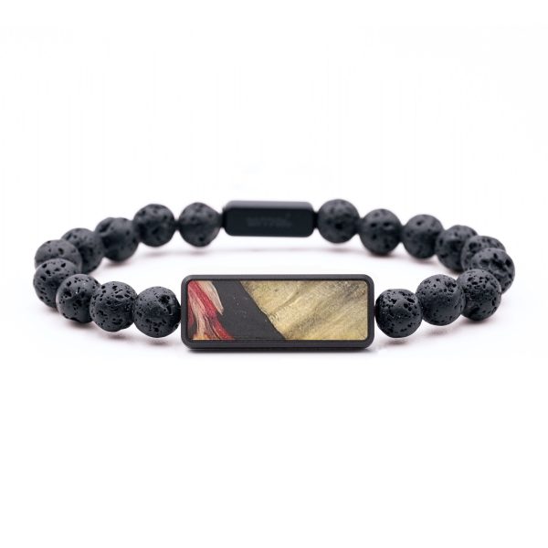 Lava Bead Wood+Resin Bracelet - Luella (Red, 694714) Online now