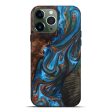 iPhone 13 Pro Max Wood+Resin Live Edge Phone Case - Giselle (Teal & Gold, 697423) Online Hot Sale