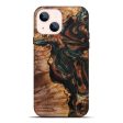 iPhone 14 Plus Wood+Resin Live Edge Phone Case - Shelia (Teal & Gold, 695478) Fashion