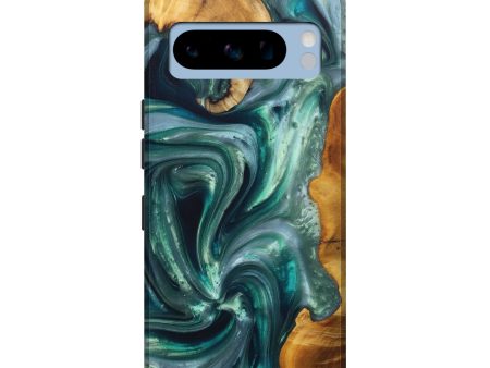 Pixel 8 Pro Wood+Resin Live Edge Phone Case - Lorena (Green, 696854) For Discount