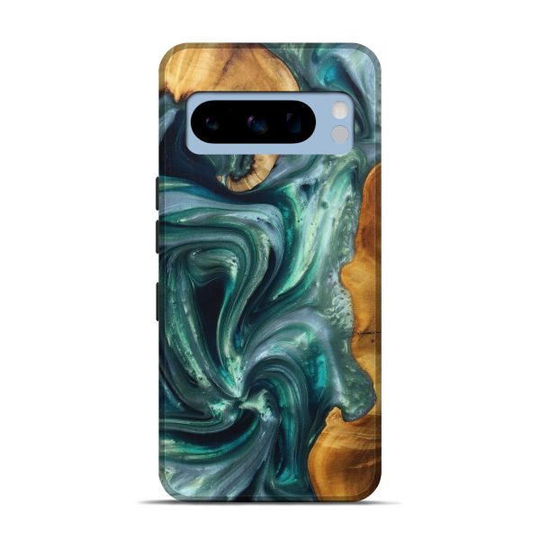 Pixel 8 Pro Wood+Resin Live Edge Phone Case - Lorena (Green, 696854) For Discount