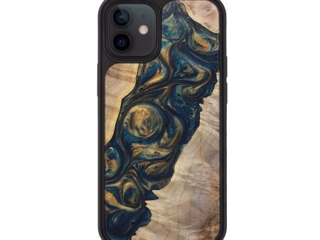 iPhone 12 Wood+Resin Phone Case - Corbin (Mosaic, 696636) For Sale