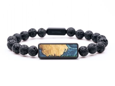 Lava Bead Wood+Resin Bracelet - Craig (Blue, 694449) Fashion