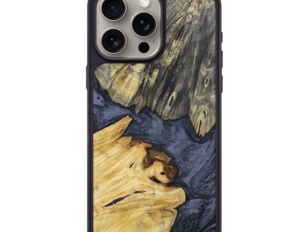 iPhone 15 Pro Max Wood+Resin Phone Case - Sheila (Pure Black, 697326) on Sale