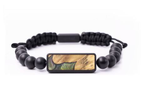 Onyx Bead Wood+Resin Bracelet - Gertrude (Green, 694683) For Discount