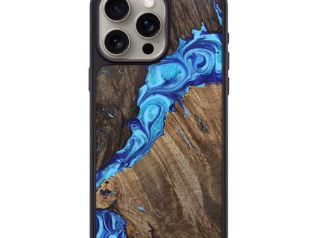 iPhone 15 Pro Max Wood+Resin Phone Case - Fredrick (Blue, 695226) Online Hot Sale