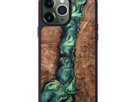 iPhone 13 Pro Max Wood+Resin Phone Case - Everly (Green, 696079) Fashion