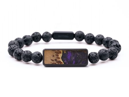 Lava Bead Wood+Resin Bracelet - Adalyn (Purple, 699279) For Cheap