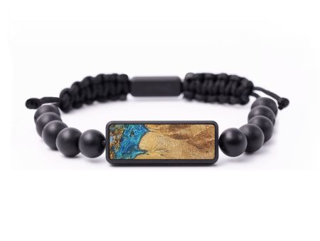 Onyx Bead Wood+Resin Bracelet - Jalen (Teal & Gold, 699241) Online Hot Sale