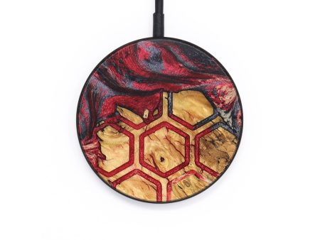 Circle Wood+Resin Wireless Charger - Braxton (Pattern, 694980) on Sale