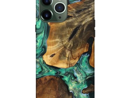 iPhone 13 Pro Max Wood+Resin Live Edge Phone Case - Alex (Green, 699727) Online Sale