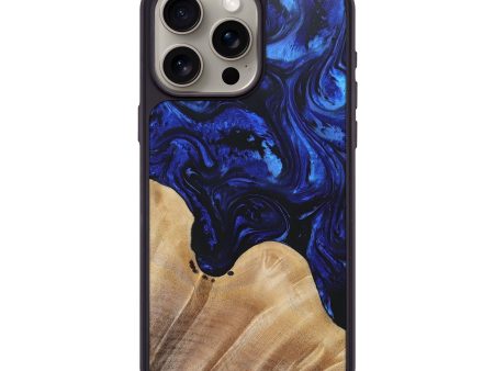 iPhone 15 Pro Max Wood+Resin Phone Case - Cheryl (Blue, 697479) Hot on Sale