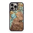 iPhone 15 Pro Max Wood+Resin Phone Case - Connie (Teal & Gold, 694313) Hot on Sale