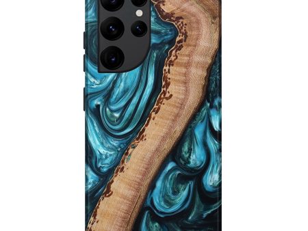 Galaxy S22 Ultra Wood+Resin Live Edge Phone Case - Titus (Green, 695899) Online now