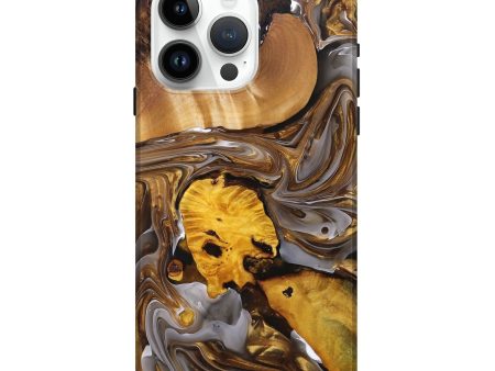 iPhone 15 Pro Max Wood+Resin Live Edge Phone Case - Emilee (Black & White, 696188) Sale