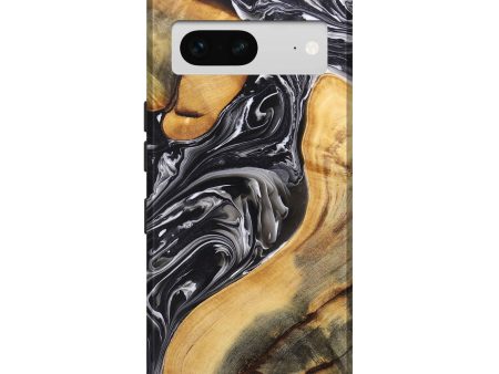 Pixel 7 Wood+Resin Live Edge Phone Case - Raquel (Black & White, 696454) Cheap