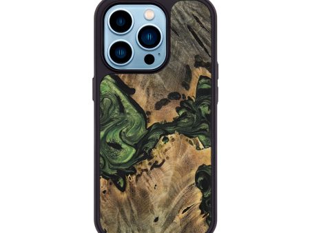 iPhone 14 Pro Wood+Resin Phone Case - Knox (Green, 699574) Sale