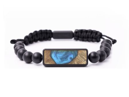 Onyx Bead Wood+Resin Bracelet - Brielle (Blue, 694642) For Cheap