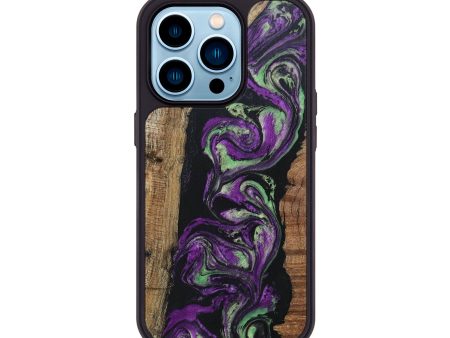 iPhone 14 Pro Wood+Resin Phone Case - Marjorie (Purple, 696103) Cheap