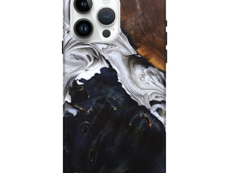 iPhone 15 Pro Max Wood+Resin Live Edge Phone Case - Scarlett (Black & White, 697341) Hot on Sale