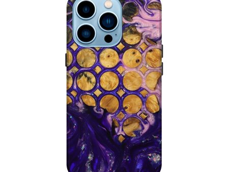 iPhone 14 Pro Wood+Resin Live Edge Phone Case - Anita (Pattern, 695304) For Sale