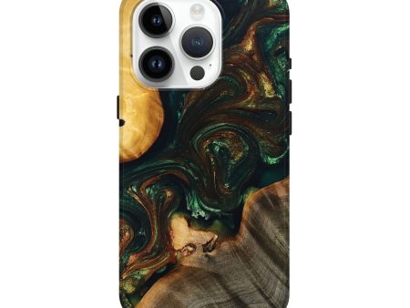 iPhone 15 Pro Wood+Resin Live Edge Phone Case - Leticia (Green, 694965) Online Hot Sale