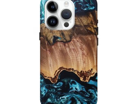 iPhone 15 Pro Wood+Resin Live Edge Phone Case - Ricardo (Blue, 696151) Online Hot Sale