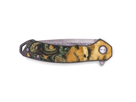 EDC Wood+Resin Pocket Knife - Emersyn (Green, 695780) Online