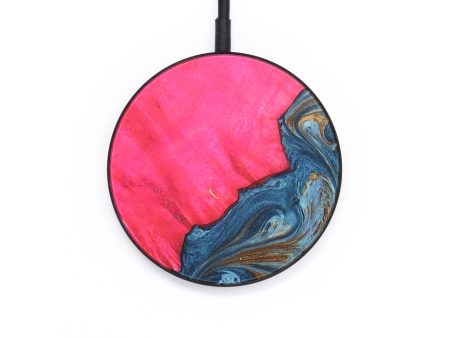 Circle Wood+Resin Wireless Charger - Neal (Teal & Gold, 697383) Online Hot Sale