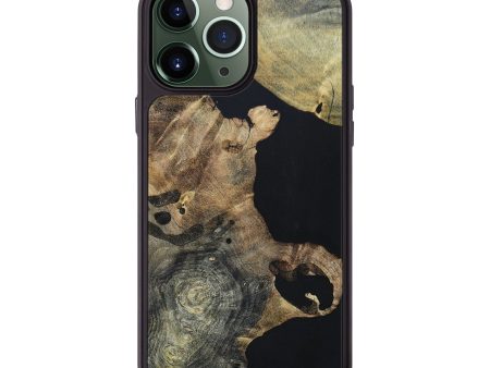 iPhone 13 Pro Max Wood+Resin Phone Case - Drew (Pure Black, 695139) For Sale