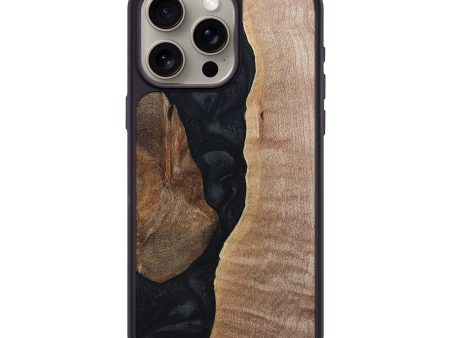 iPhone 15 Pro Max Wood+Resin Phone Case - Colby (Pure Black, 697152) For Cheap