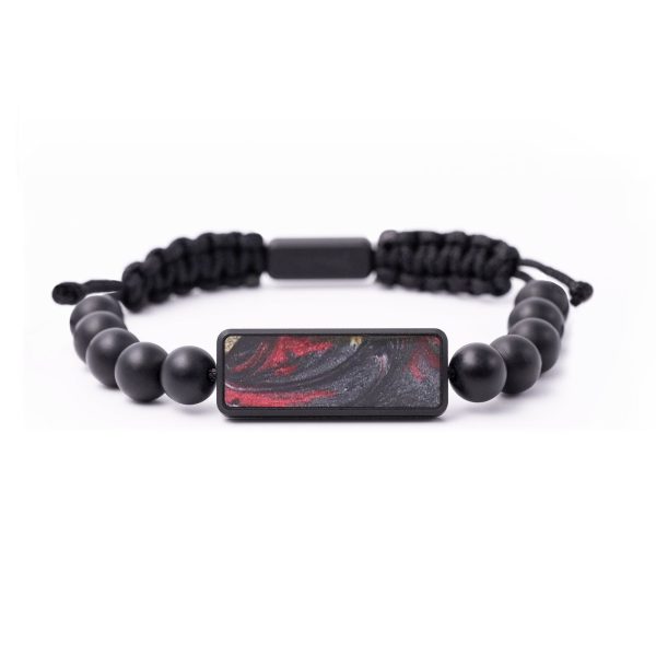 Onyx Bead ResinArt Bracelet - Naomi (Red, 694699) on Sale