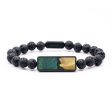 Lava Bead Wood+Resin Bracelet - Lara (Green, 699349) Supply