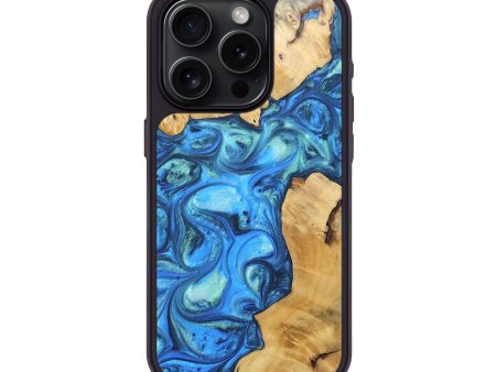 iPhone 15 Pro Wood+Resin Phone Case - Sylvester (Blue, 697294) Online Sale